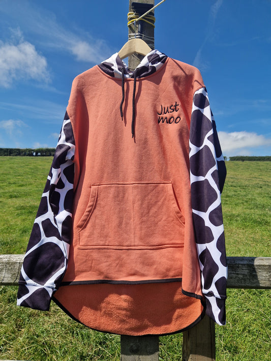 Coral Long Tail Sheering Hoodie