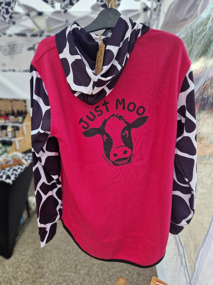 Hot Pink Long Tail Sheering Hoodie