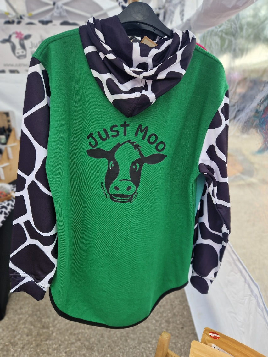Green Long Tail Sheering Hoodie