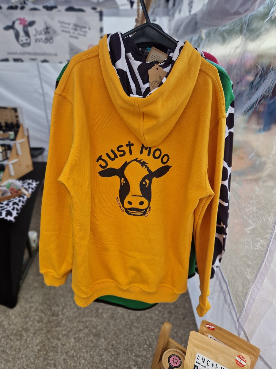 Yellow Cow Print Hoodie