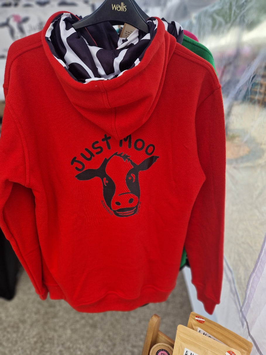 Red Cow Print Hoodie