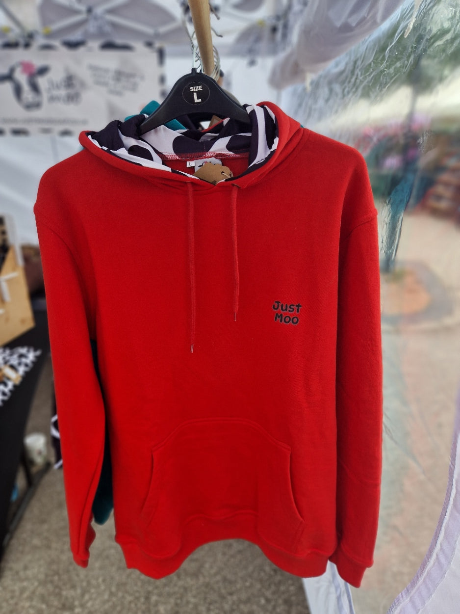 Red Cow Print Hoodie