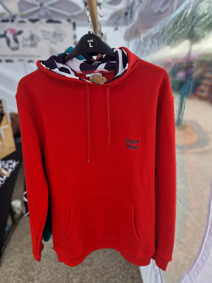 Red Cow Print Hoodie
