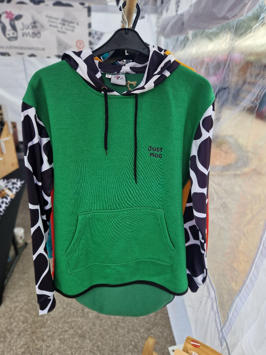 Green Long Tail Sheering Hoodie