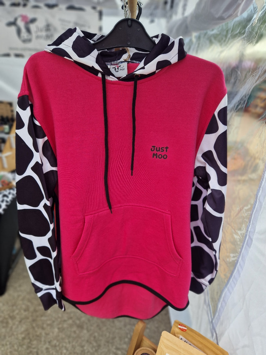 Hot Pink Long Tail Sheering Hoodie