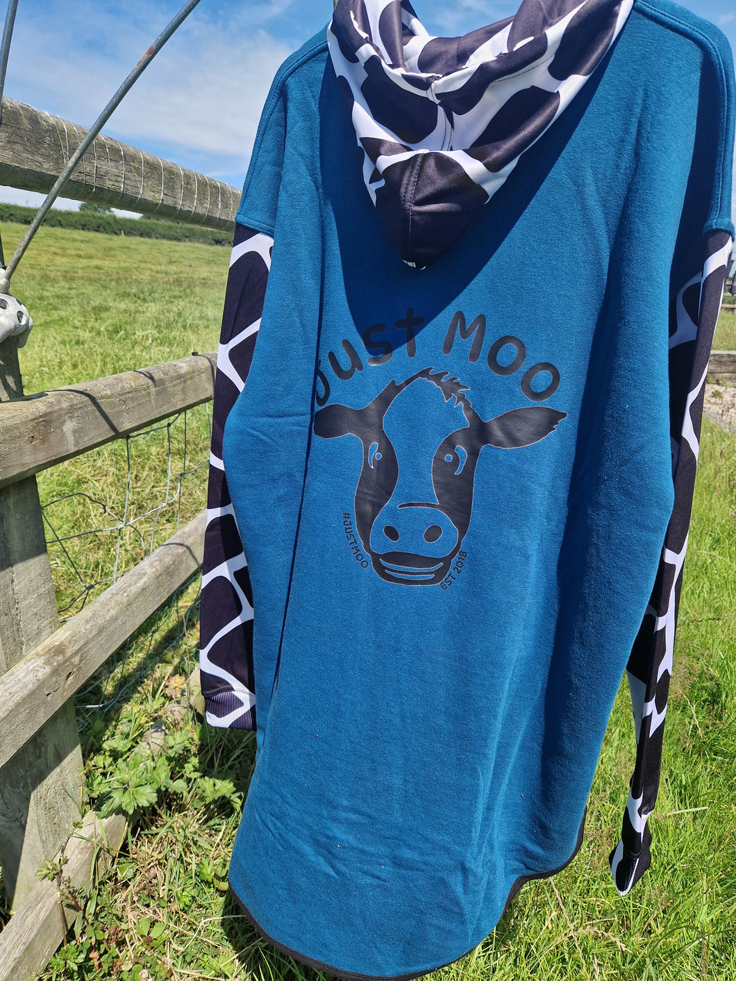Petrol Blue Long Tail Sheering Hoodie