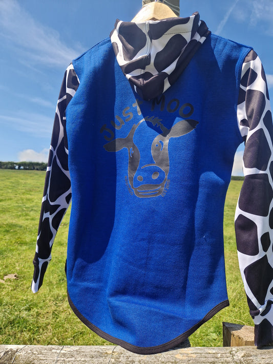 Blue Long Tail Sheering Hoodie