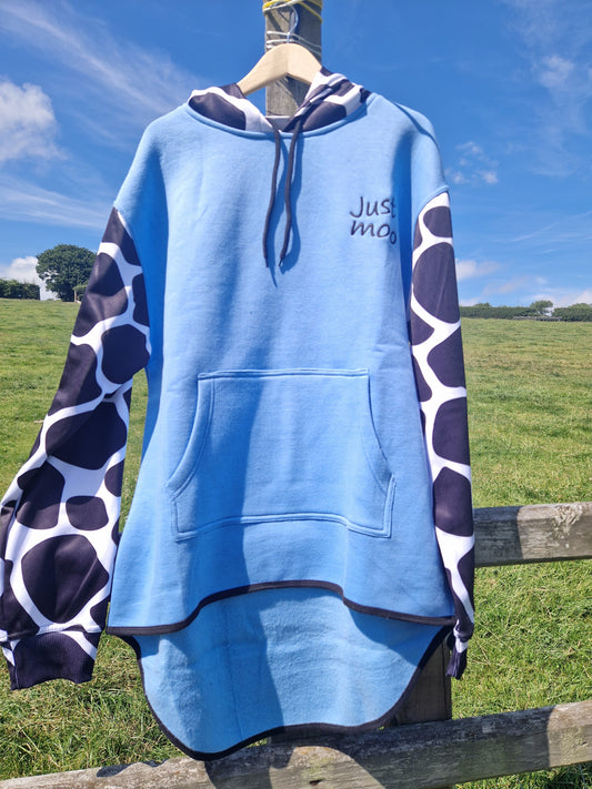 Light Blue Long Tail Sheering Hoodie